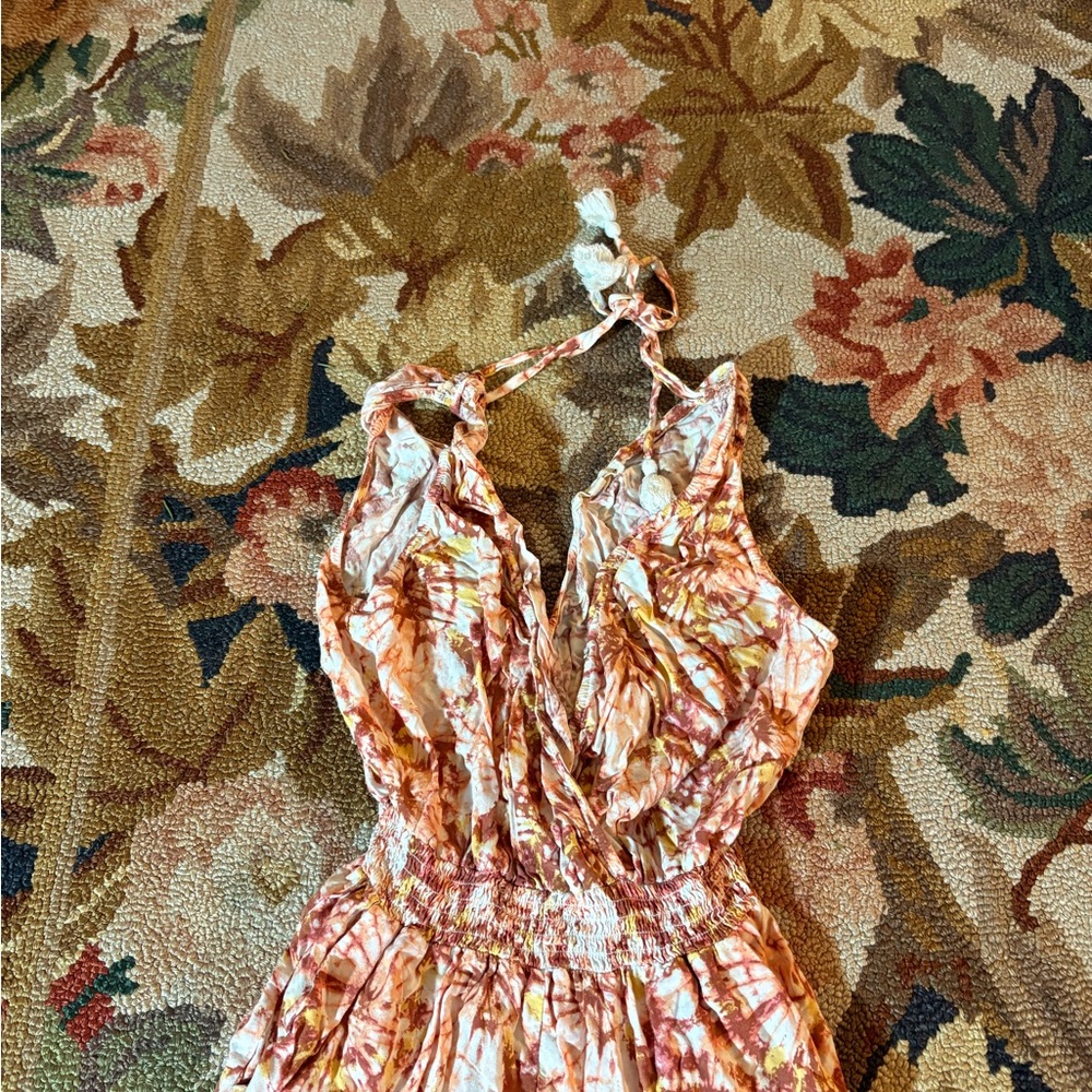 BeBop Beige and Red Short Romper
